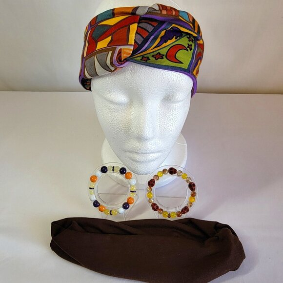 Multicolor And Brown Boho Headbands With Matching Bracelet Sets, Womens Size M main image 13